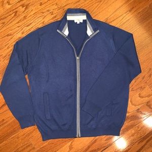 Kinross men’s cashmere zip up sweater